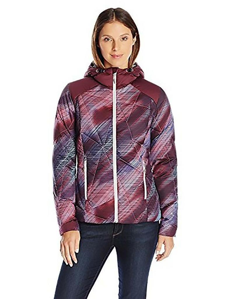 Spyder Women's Bernese Down Jacket, Geo Rays Voila Print/Fini, L